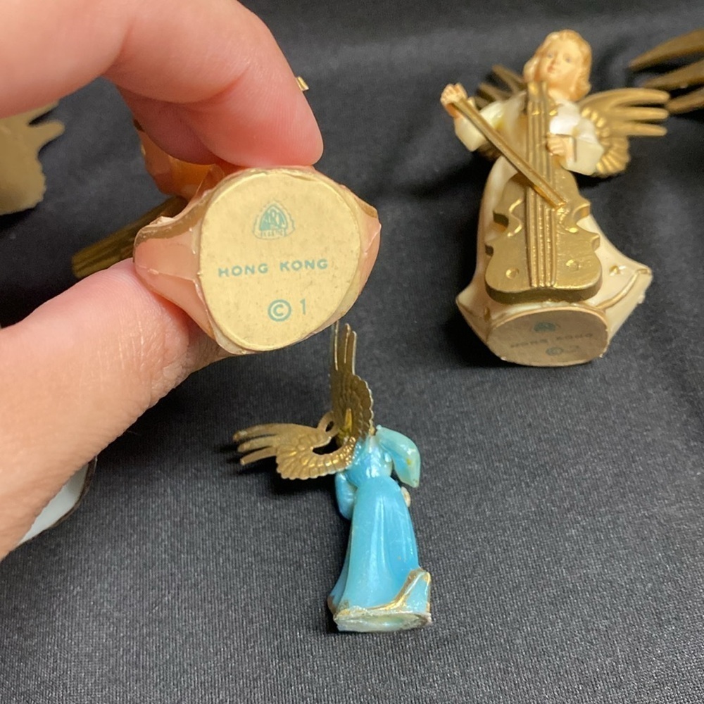 Vintage Christmas Angels figurines mcm Christmas decor 50s home decor prop - Picture 6 of 12